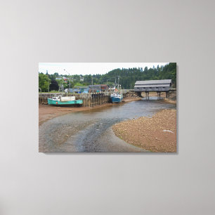 Low tide at the Bay of Fundy at St. Martins, New Canvas Print