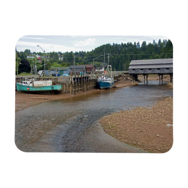 Low tide at the Bay of Fundy at St. Martins, New Magnet (Horizontal)