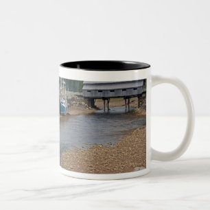 Low tide at the Bay of Fundy at St. Martins, New Two-Tone Coffee Mug