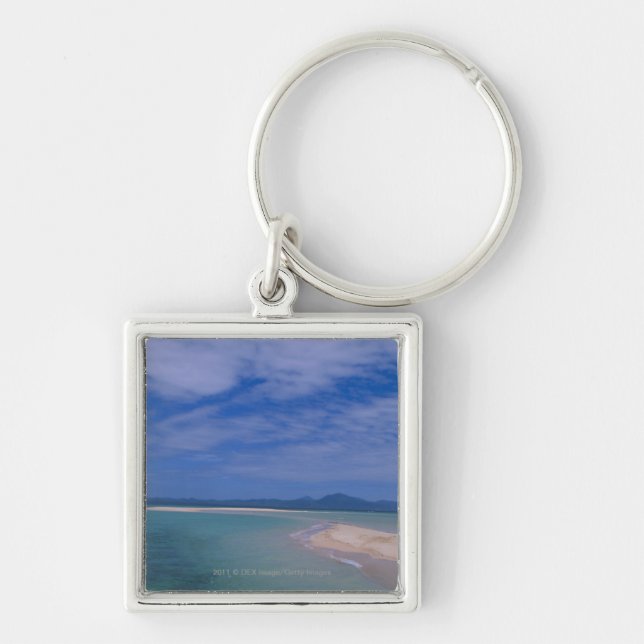 Low tide at the beach keychain (Front)