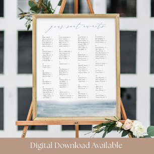 Low Tide Coastal Watercolor Ocean Seating Chart