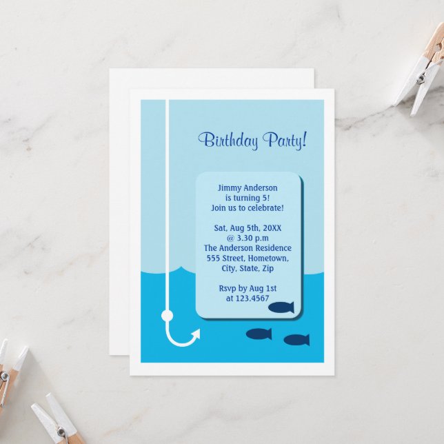 Low Tide Fishing Invitation (Front/Back In Situ)