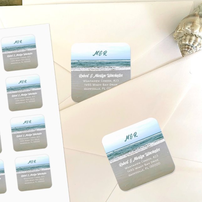 Low Tide Monogram Return Address Envelope Seal (Creator Uploaded)