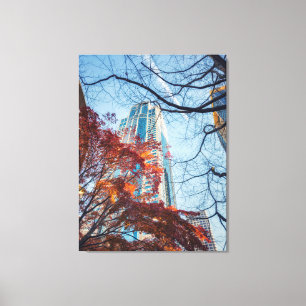 Low View Cityscape Autumn Canvas Print