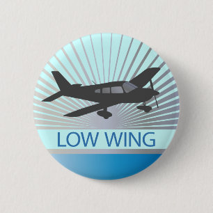 Low Wing Airplane 2 Inch Round Button