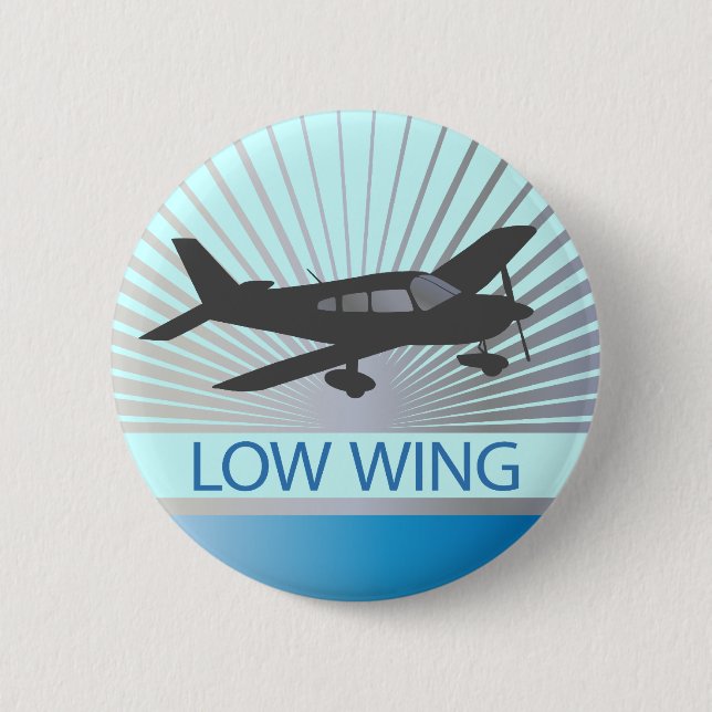Low Wing Airplane 2 Inch Round Button (Front)