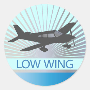 Low Wing Airplane Classic Round Sticker