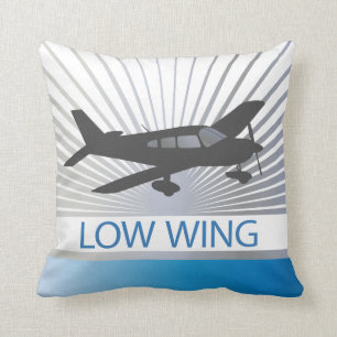 Low Wing Airplane Throw Pillow