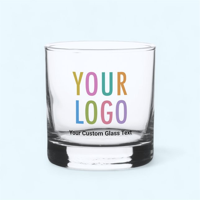 Lowball Whiskey Rocks Glass with Custom Logo 12 oz (MISOOK 12 oz Rocks Glass with Logo)