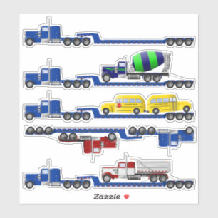 Lowboy Trailer Big Rig Stickers