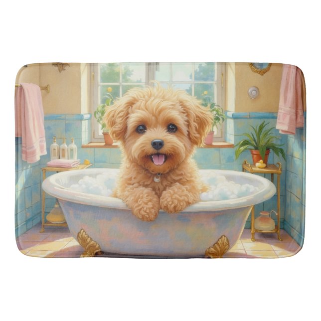 Lowchen Bath Time Cute Bathroom Decor Mat (Front)