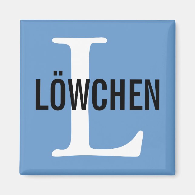 Löwchen Breed Monogram Design Magnet (Front)