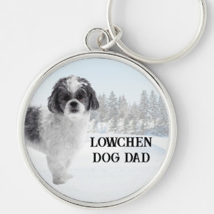Lowchen Dog Dad Winter Scene Keychain