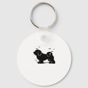Lowchen Dog � Halloween Moon Silhouette Classic T- Keychain