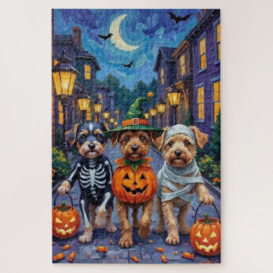 Lowchen Dogs Trick-or-Treating Halloween Costumes Jigsaw Puzzle