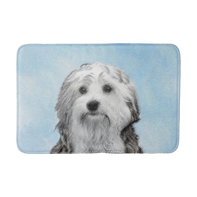 Lowchen Painting - Cute Original Dog Art Bath Mat (Front)