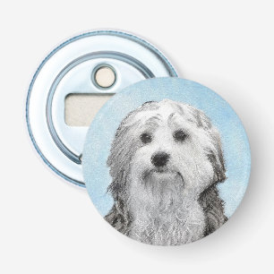 Lowchen Painting - Cute Original Dog Art Bottle Opener