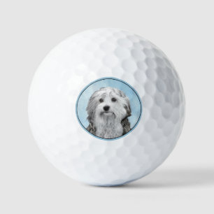 Lowchen Painting - Cute Original Dog Art Golf Balls