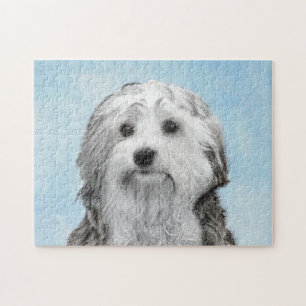Lowchen Painting - Cute Original Dog Art Jigsaw Puzzle