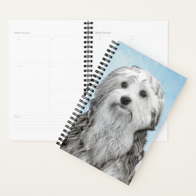 Lowchen Painting - Cute Original Dog Art Planner (Display)