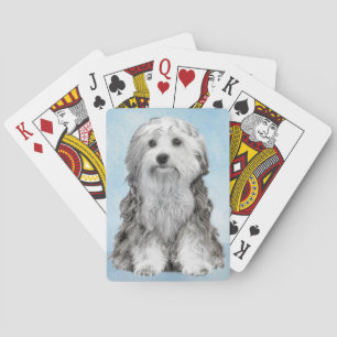 Lowchen Painting - Cute Original Dog Art Playing Cards
