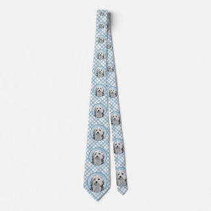 Lowchen Painting - Cute Original Dog Art Tie