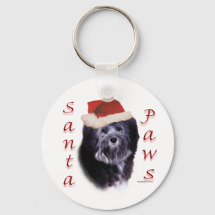 Lowchen Santa Paws Keychain