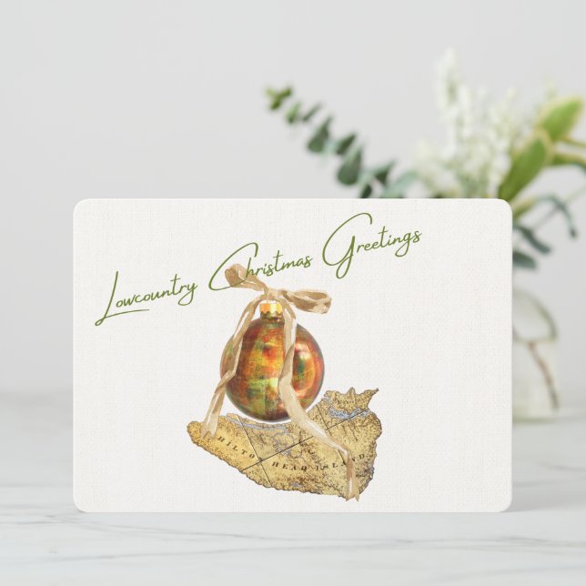 Lowcountry Christmas Greetings Hilton Head Island Holiday Card (Standing Front)