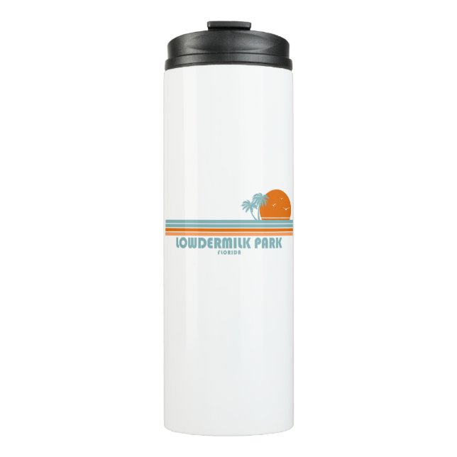 Lowdermilk Park Naples Florida Sun Palm Trees Thermal Tumbler (Front)