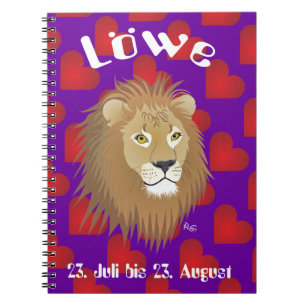 Löwe 23. Juli bis 22. August Notizheft Notebook