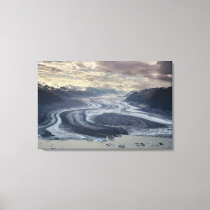 Lowell Glacier flows into the Alsek River in Canvas Print
