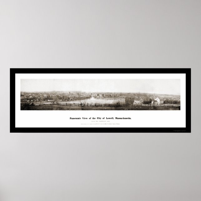 Lowell MA Panorama Photo 1874 Poster (Front)