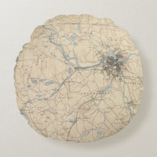 Lowell, Massachusetts Round Pillow