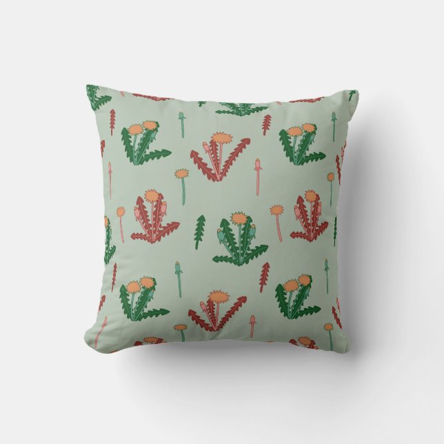 Löwenzahn Muster Throw Pillow (Front)