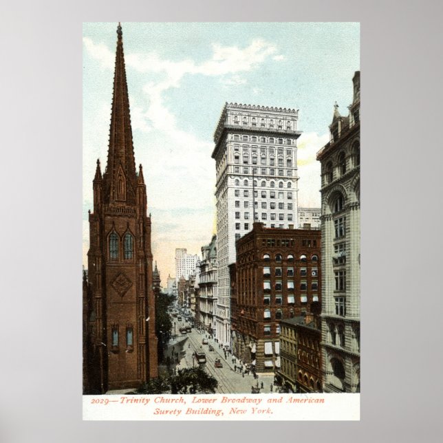 Lower Broadway NY 1897 Vintage Poster (Front)