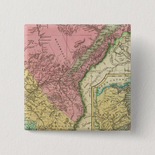 Lower Canada 2 Inch Square Button (Front)