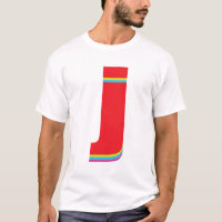 Lower Case Letter J Monogram Offset Rainbow