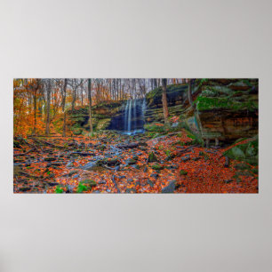 Lower Dundee Falls, Beach City Wilderness Area, OH Poster