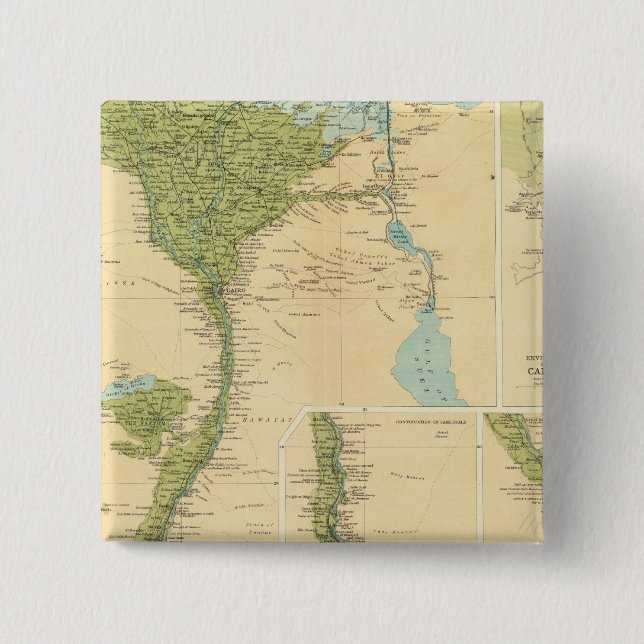 Lower Egypt 2 Inch Square Button (Front)