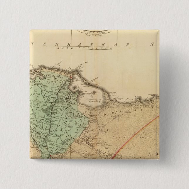 Lower Egypt, Palestine 2 Inch Square Button (Front)