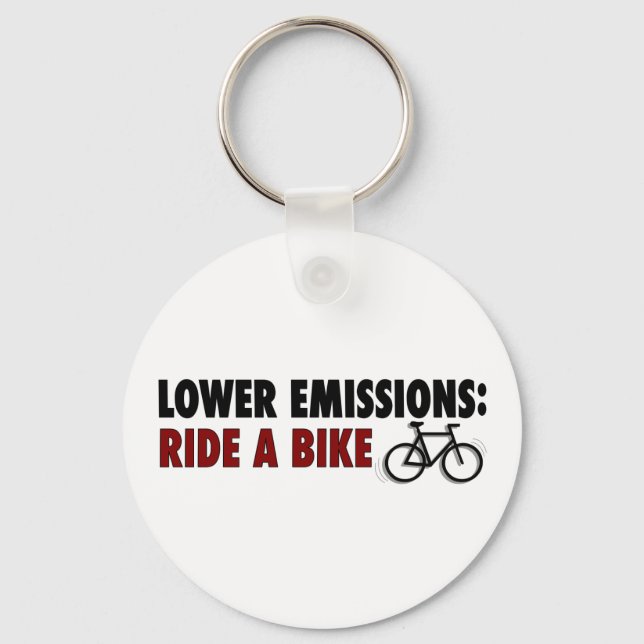 Lower Emissions Ride A Bike Keychain (Front)