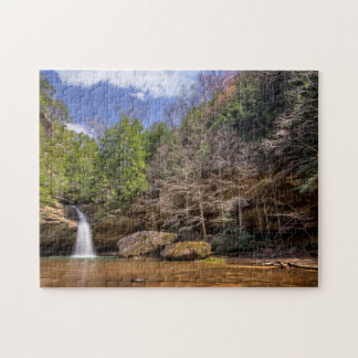Lower Falls at Old Man's Cave in Hocking Hills Jigsaw Puzzle