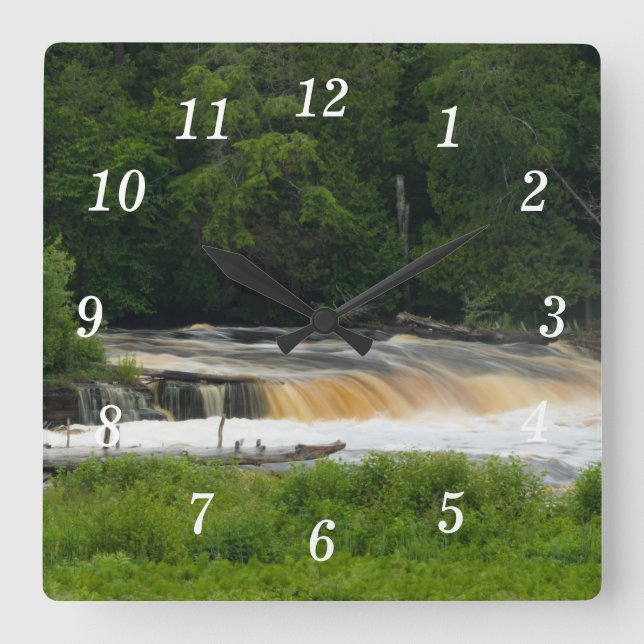 Lower Falls At Tahquamenon Wall Clock (Front)