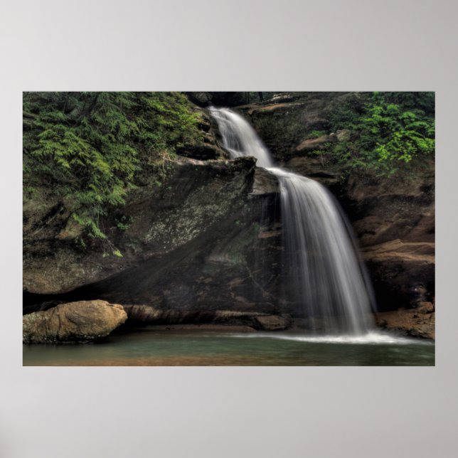 Lower Falls, Old Man's Cave, Hocking Hills, Ohio Poster (Front)