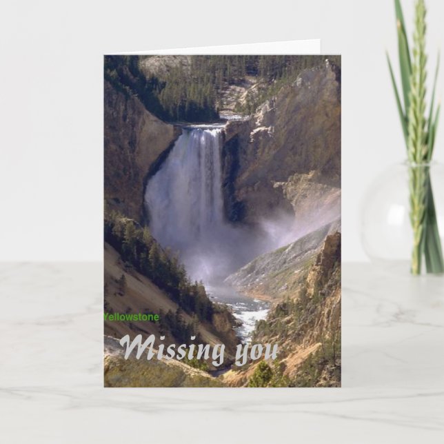 Lower-Falls-Yellowstone, Missing you greeting card (Front)
