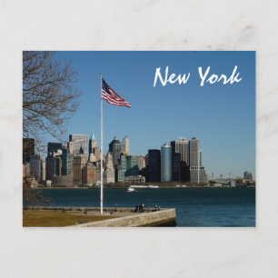 Lower Manhattan from Ellis Island Postcard