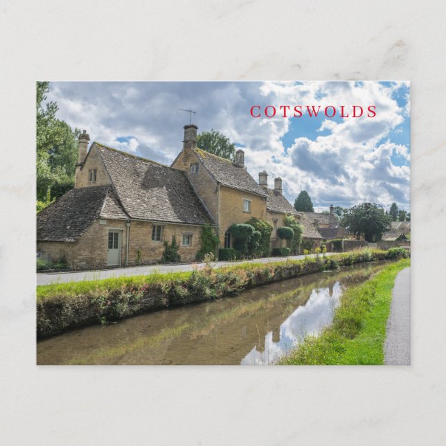 Lower Slaughter village view postcard (Front)
