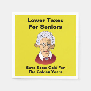 Lower Taxes For Seniors Napkin