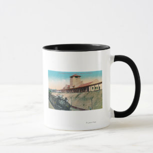 Lower View of Great Northern Depot and Train Mug