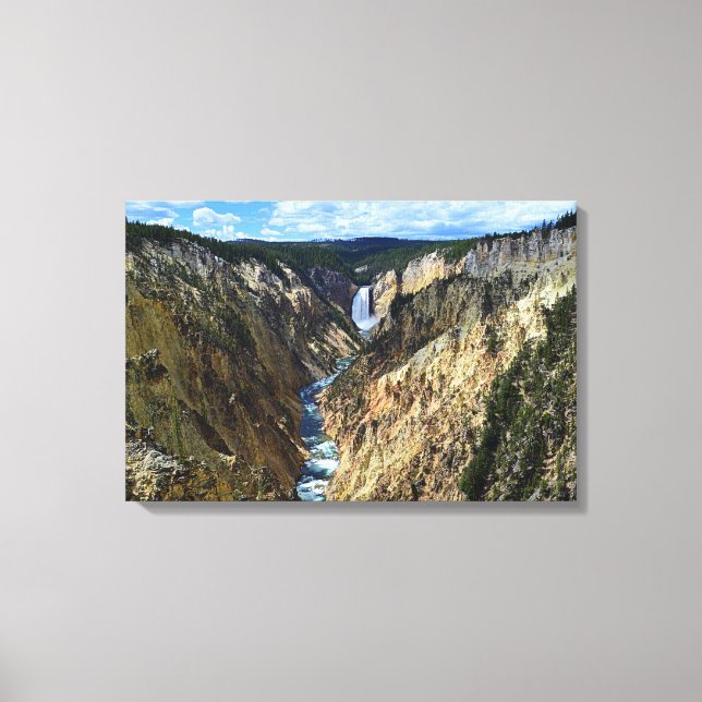 Lower Yellowstone Falls Canvas Print (Front)